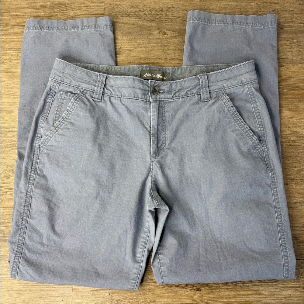 Eddie Bauer Women’s Blue Gray Mid Rise Straight Leg Pants, size 12